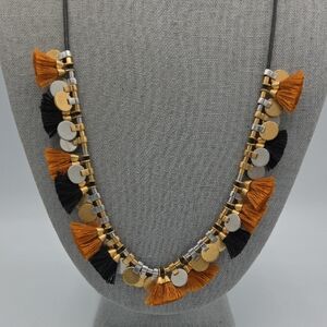 5 FOR $25! Madewell Gold Tone Black Tassel Necklace
